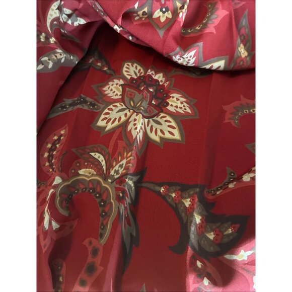 Alfred Dunner Womens Skirt Size 16 Red Floral Print Midi Pleated Pull On - Picture 6 of 6